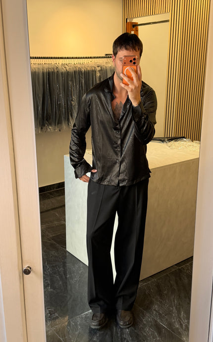 Camicia fluida fantasia squamata