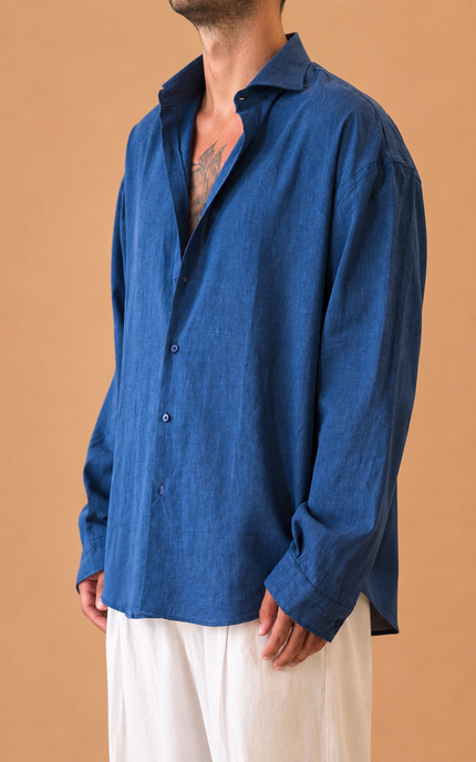 CAMICIA OVERSIZE IN LINO
