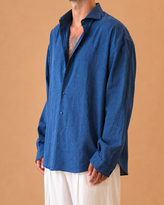 CAMICIA OVERSIZE IN LINO