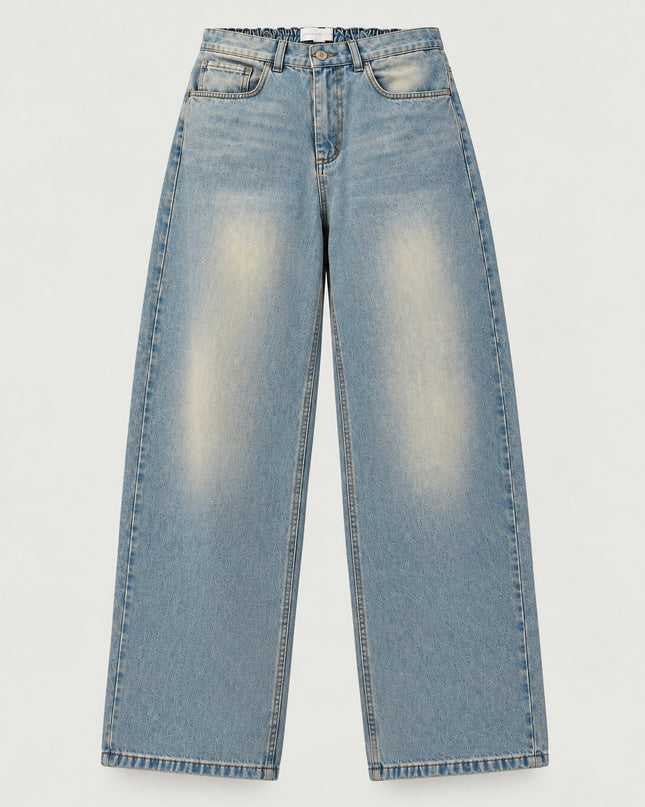 Wide denim - sabbiato chiaro vintage