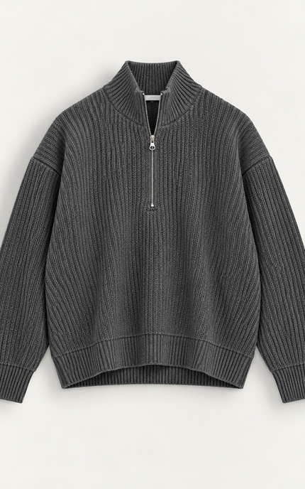 Quarter zip sweater - Antracite