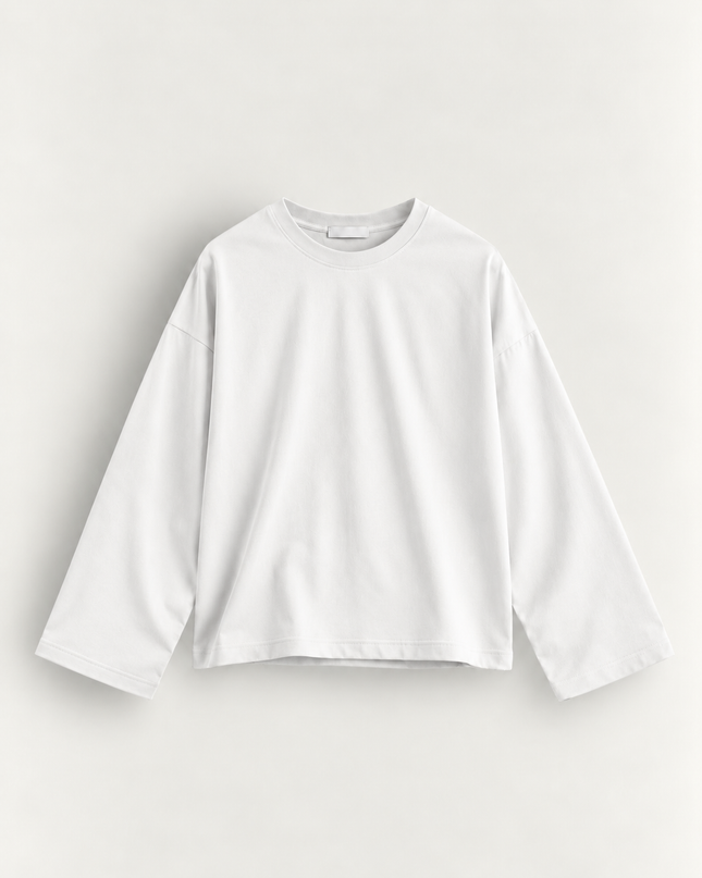 Longsleeve oversize in jersey di cotone -bianca