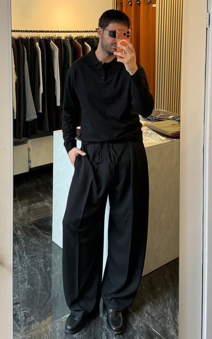 Pantalone con coulisse molto ampio -Nero