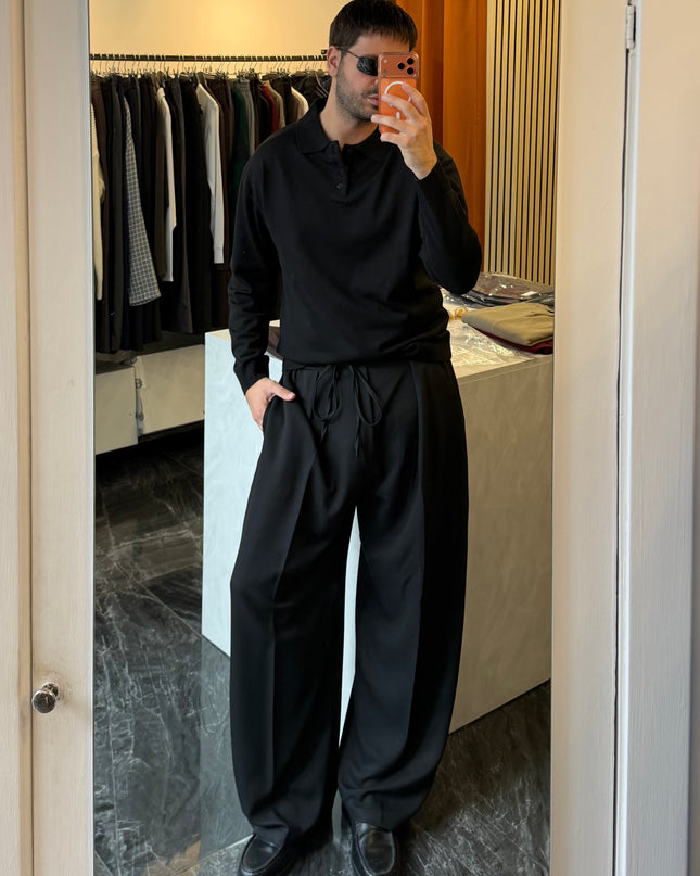 Pantalone con coulisse molto ampio -Nero