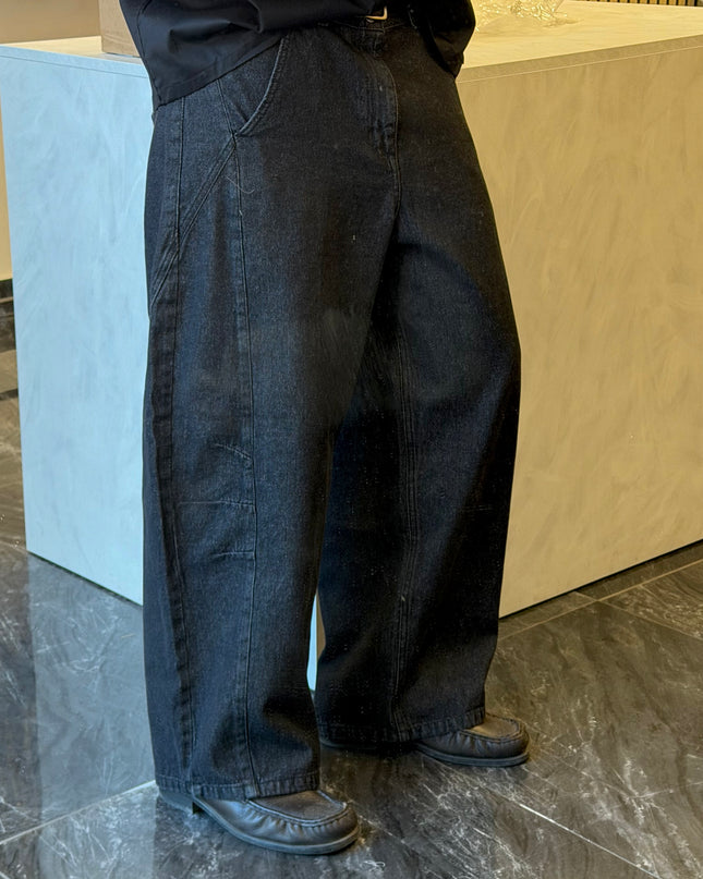 Jeans balloon fit lavaggio 0 nero