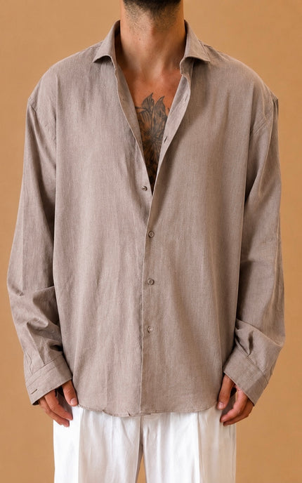 CAMICIA OVERSIZE IN LINO