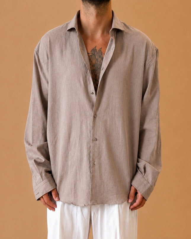 CAMICIA OVERSIZE IN LINO