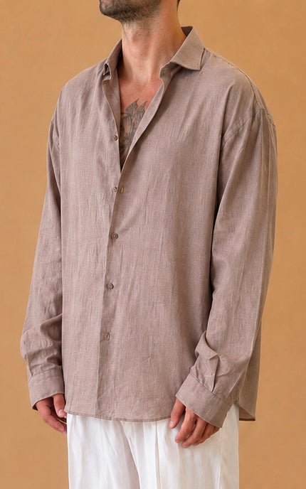 CAMICIA OVERSIZE IN LINO