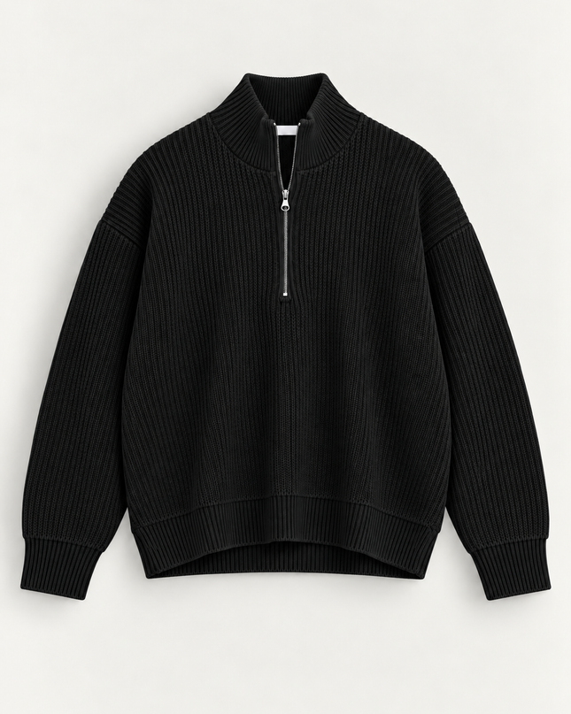 Quarter zip sweater -Nero