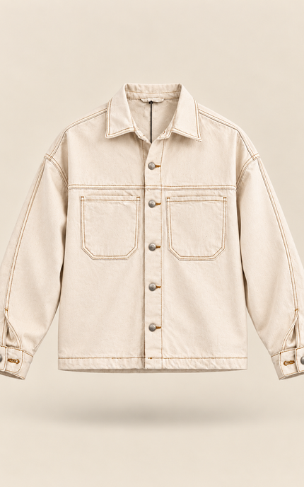 Giacca camicia crop in bull di cotone - da completo