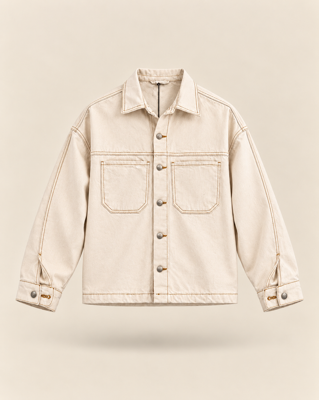 Giacca camicia crop in bull di cotone - da completo