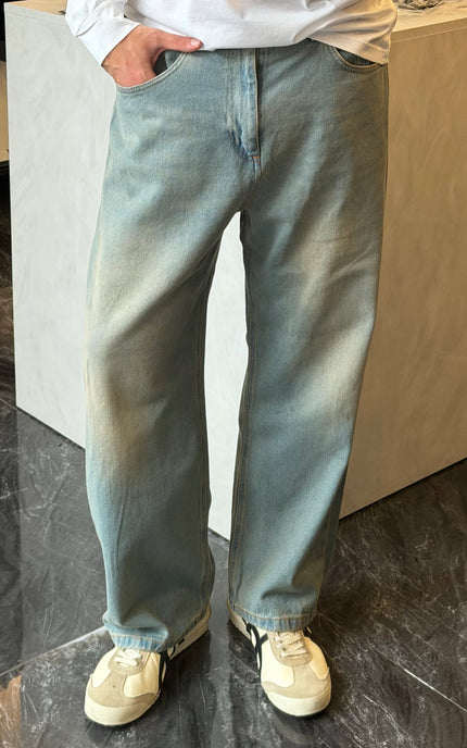 Wide denim - sabbiato chiaro vintage