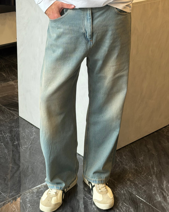 Wide denim - sabbiato chiaro vintage