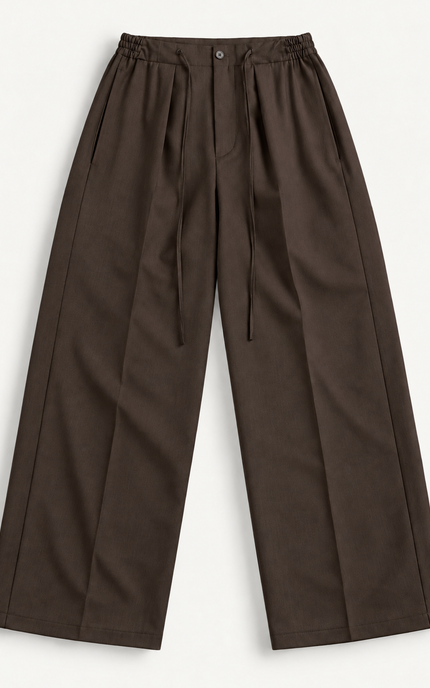 Pantalone con coulisse molto ampio -Moro