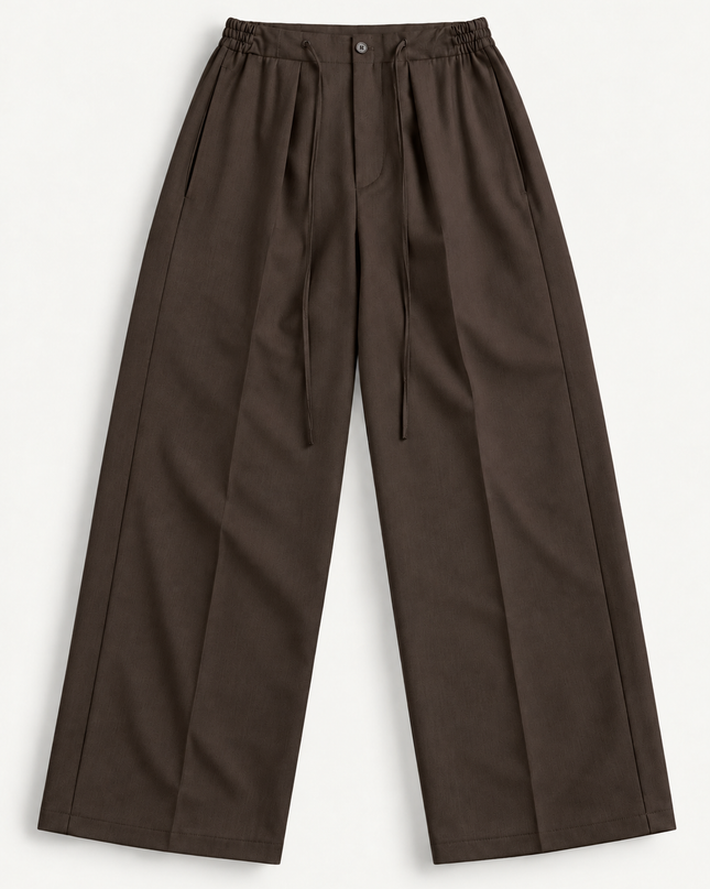 Pantalone con coulisse molto ampio -Moro