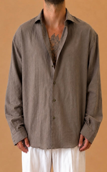 CAMICIA OVERSIZE IN LINO