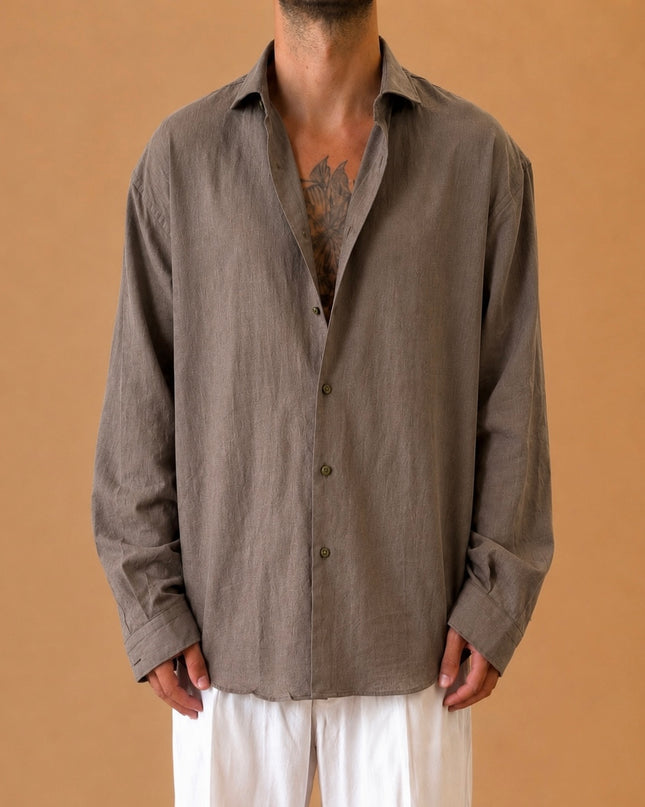 CAMICIA OVERSIZE IN LINO