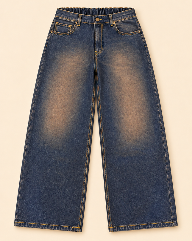 Jeans super baggy con elastico retro