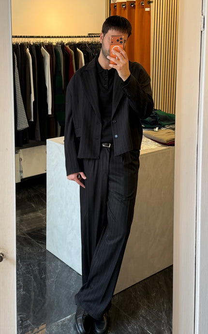 Pantalone Santiago - Nero Gessato
