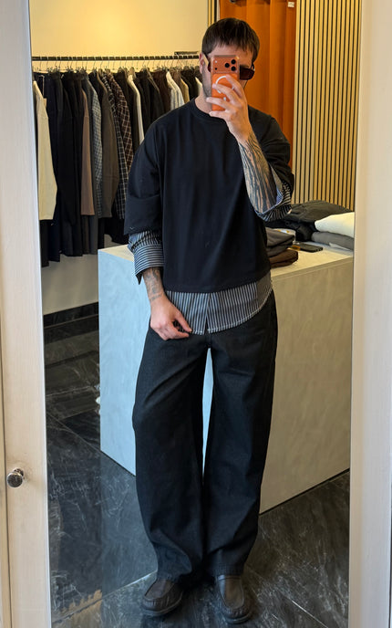 Longsleeve doppiata con camicia -nera