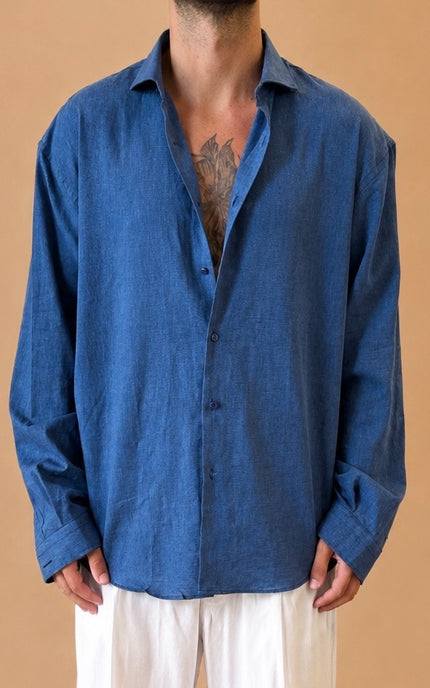CAMICIA OVERSIZE IN LINO