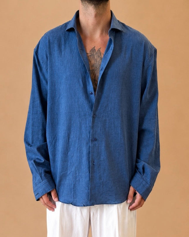 CAMICIA OVERSIZE IN LINO