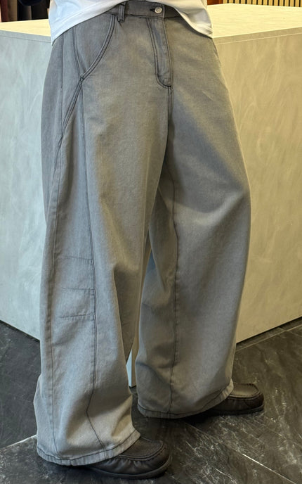 Jeans balloon fit light grey
