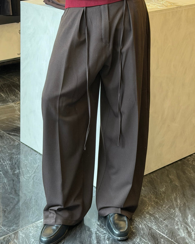 Pantalone con coulisse molto ampio -Moro