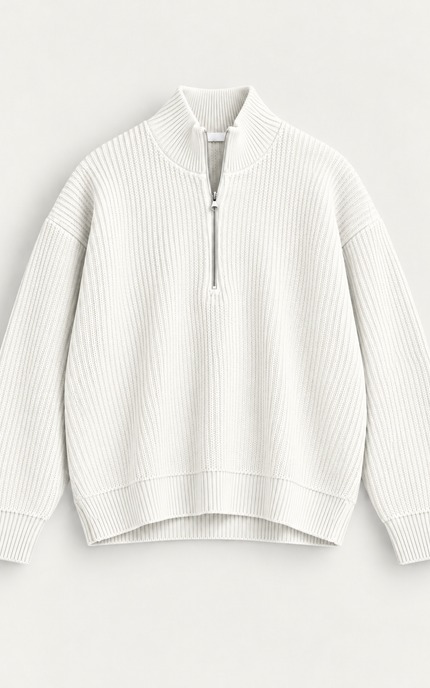 Quarter zip sweater -Panna