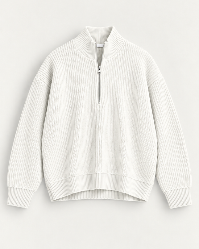 Quarter zip sweater -Panna