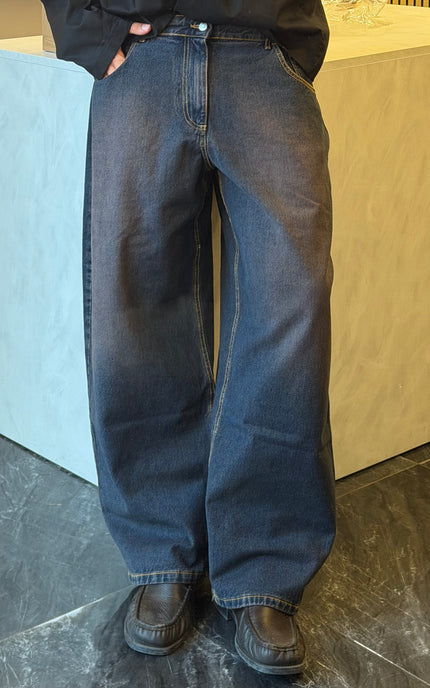 Jeans super baggy con elastico retro