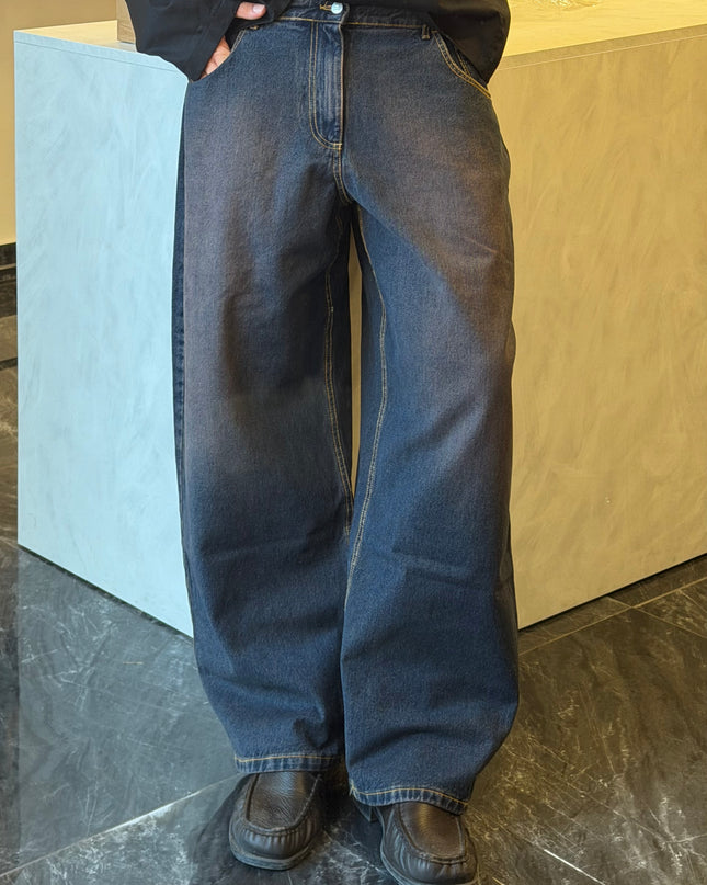 Jeans super baggy con elastico retro