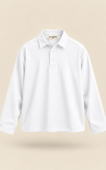 Polo crop in cotone - bianca