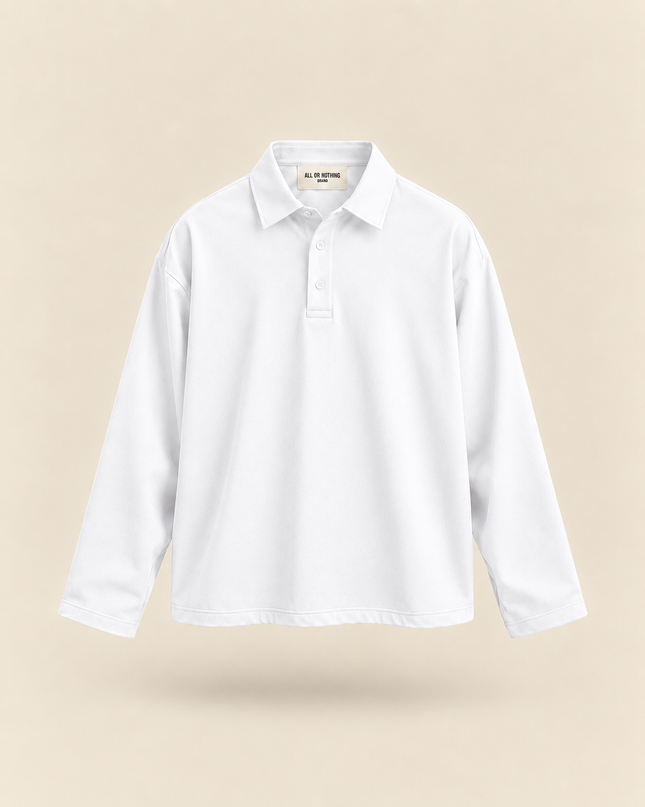 Polo crop in cotone - bianca