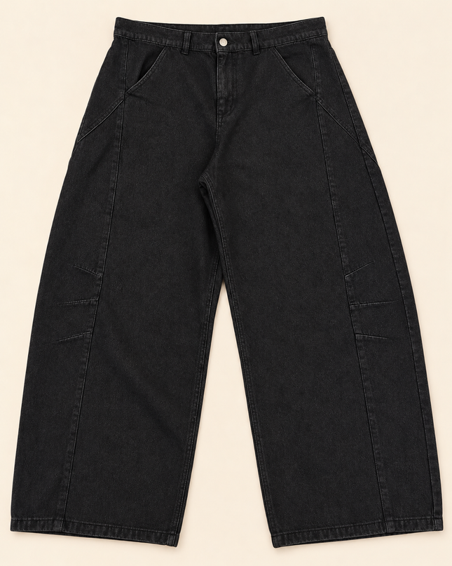 Jeans balloon fit lavaggio 0 nero