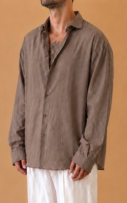 CAMICIA OVERSIZE IN LINO