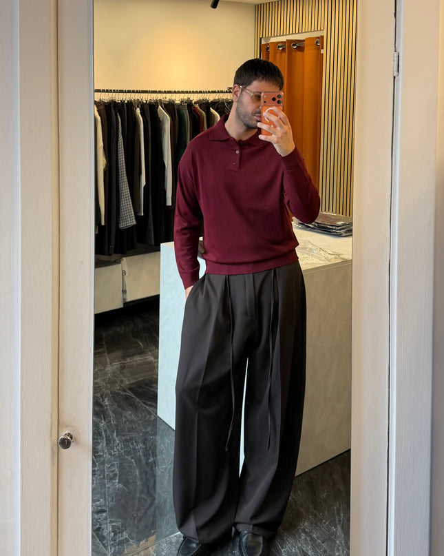 Pantalone con coulisse molto ampio -Moro