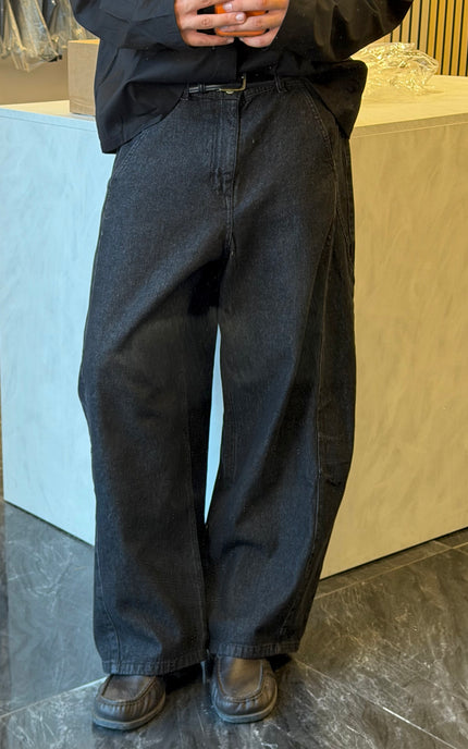 Jeans balloon fit lavaggio 0 nero