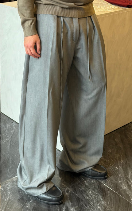 Pantalone con coulisse molto ampio -Grigio