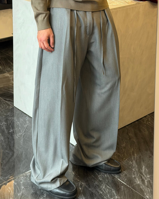 Pantalone con coulisse molto ampio -Grigio