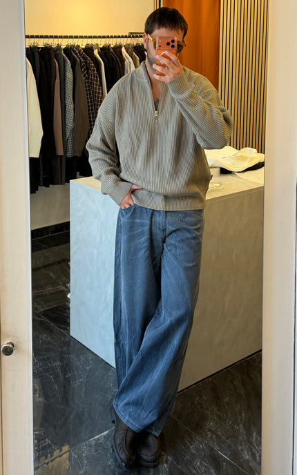Quarter zip sweater -Fango