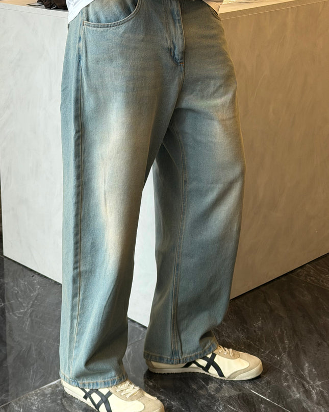 Wide denim - sabbiato chiaro vintage