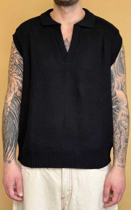 SMANICATO IN MAGLIA CON COLLETTO