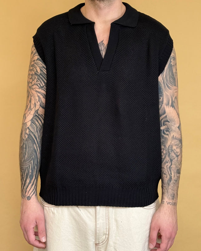 SMANICATO IN MAGLIA CON COLLETTO