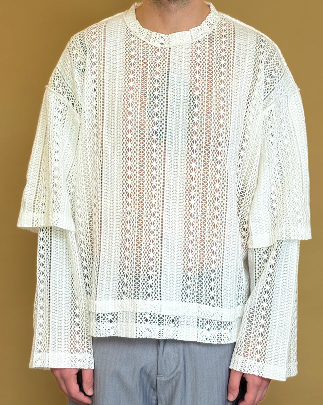 LONGSLEEVE DOPPIA MANICA ETNICA BIANCA