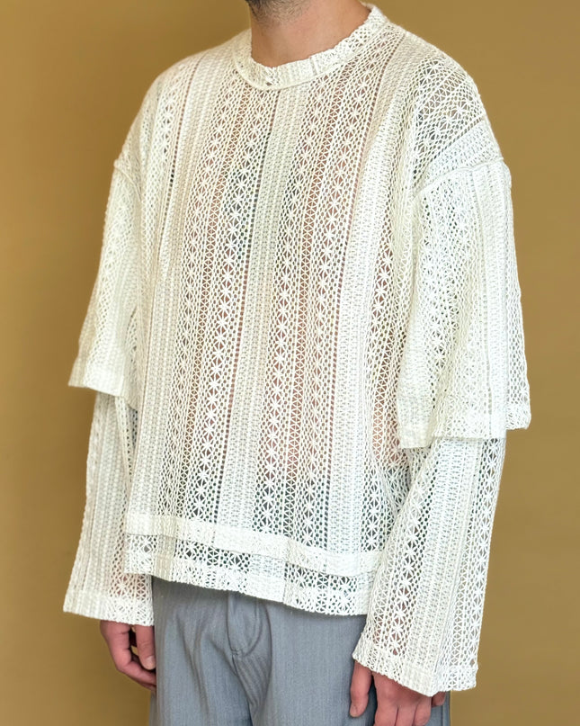 LONGSLEEVE DOPPIA MANICA ETNICA BIANCA