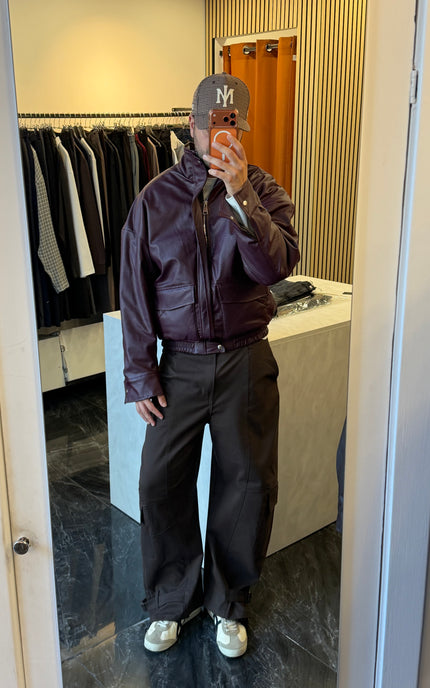 Burgundy Eco Leather Jacket