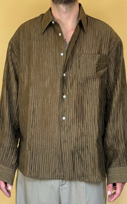 CAMICIA PLISSE' VERDE