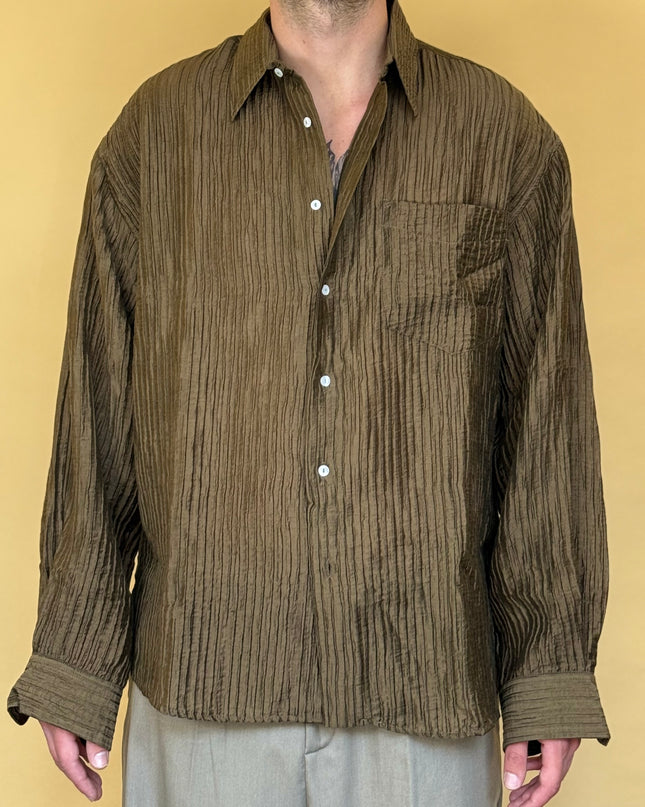 CAMICIA PLISSE' VERDE