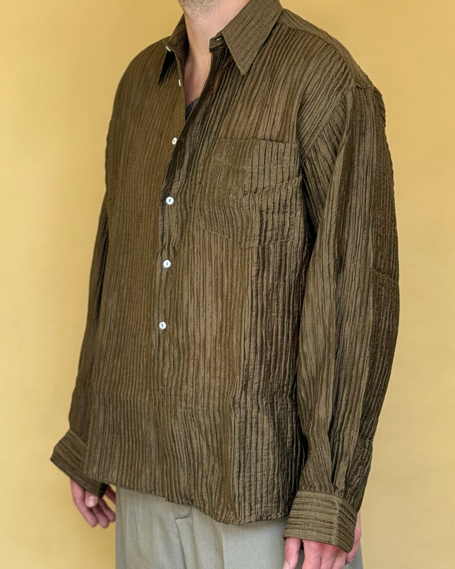 CAMICIA PLISSE' VERDE